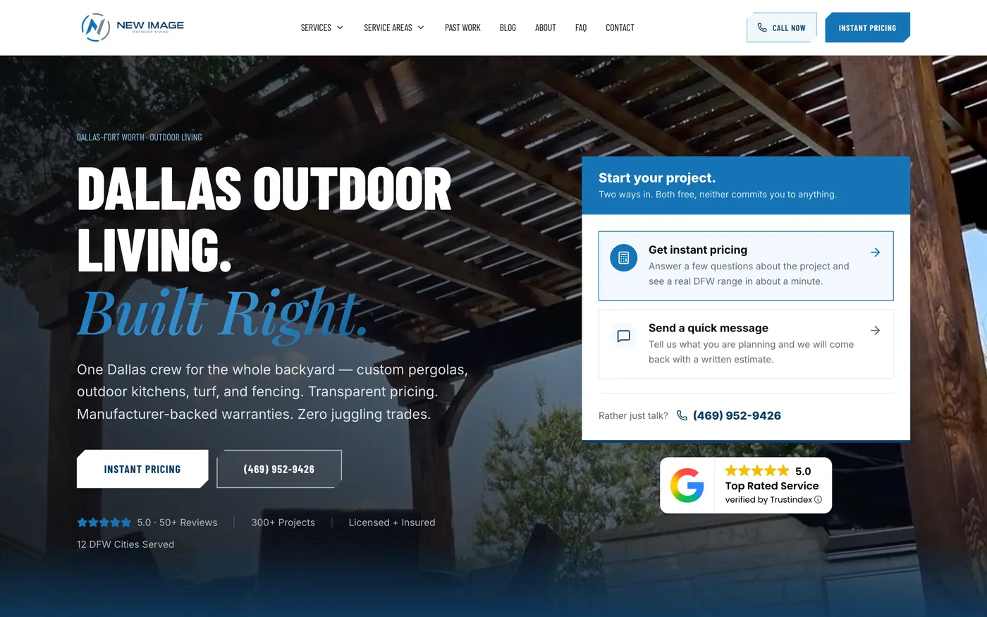 The New Image Outdoor Living website